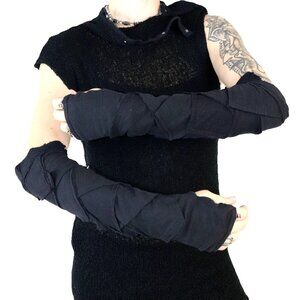 Psylo Abstract Black Post Apocalyptic Burning Man Arm Warmers